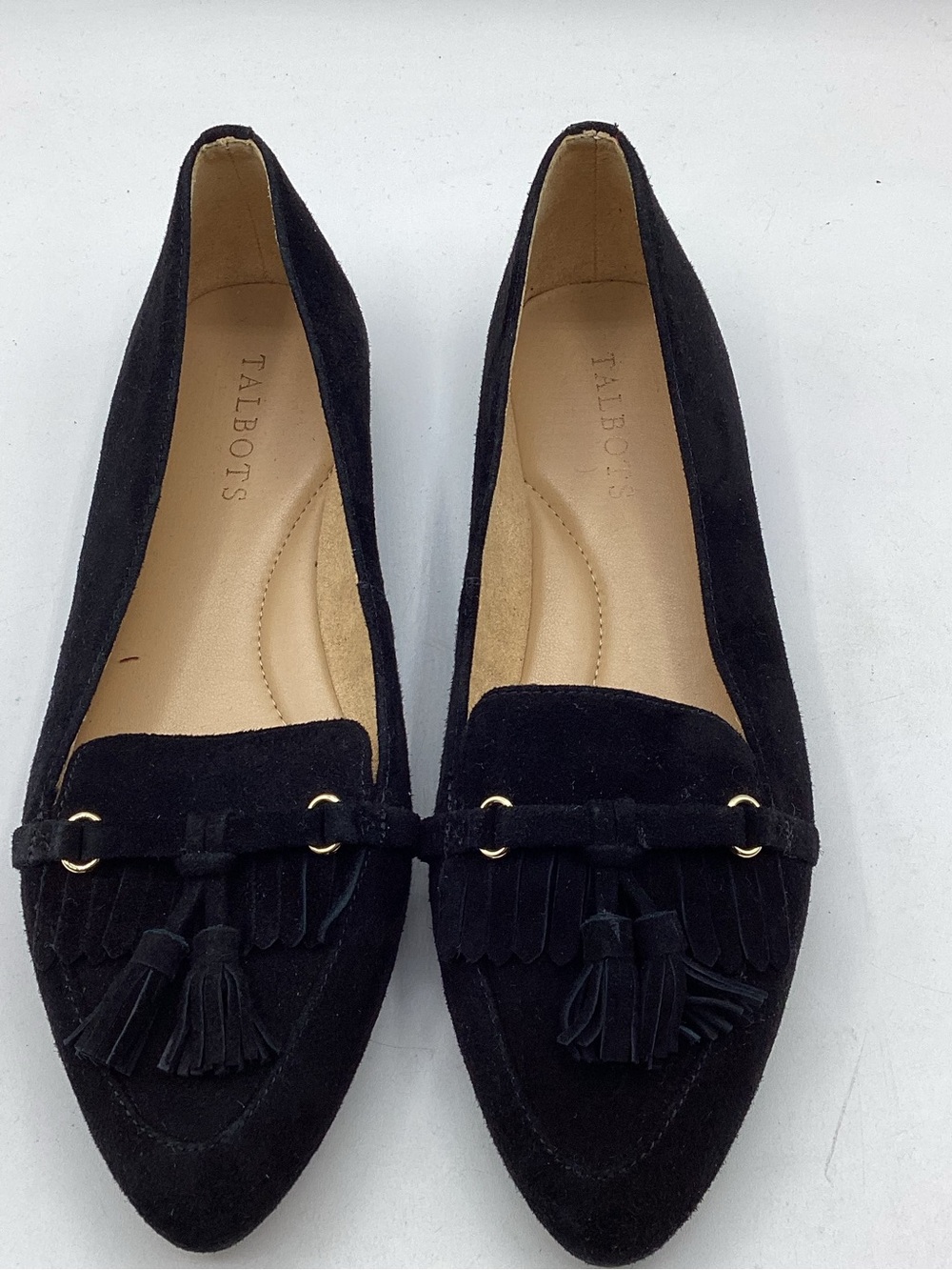 Talbots  Black Suede Pointed Toe Loafers - Women’s 7